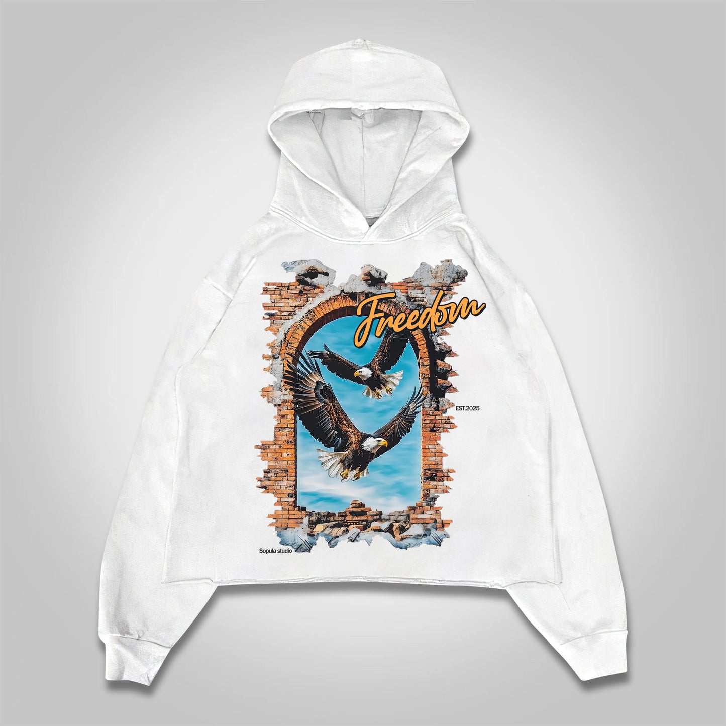 Vercoo Wings Of Freedom Cropped Hoodie