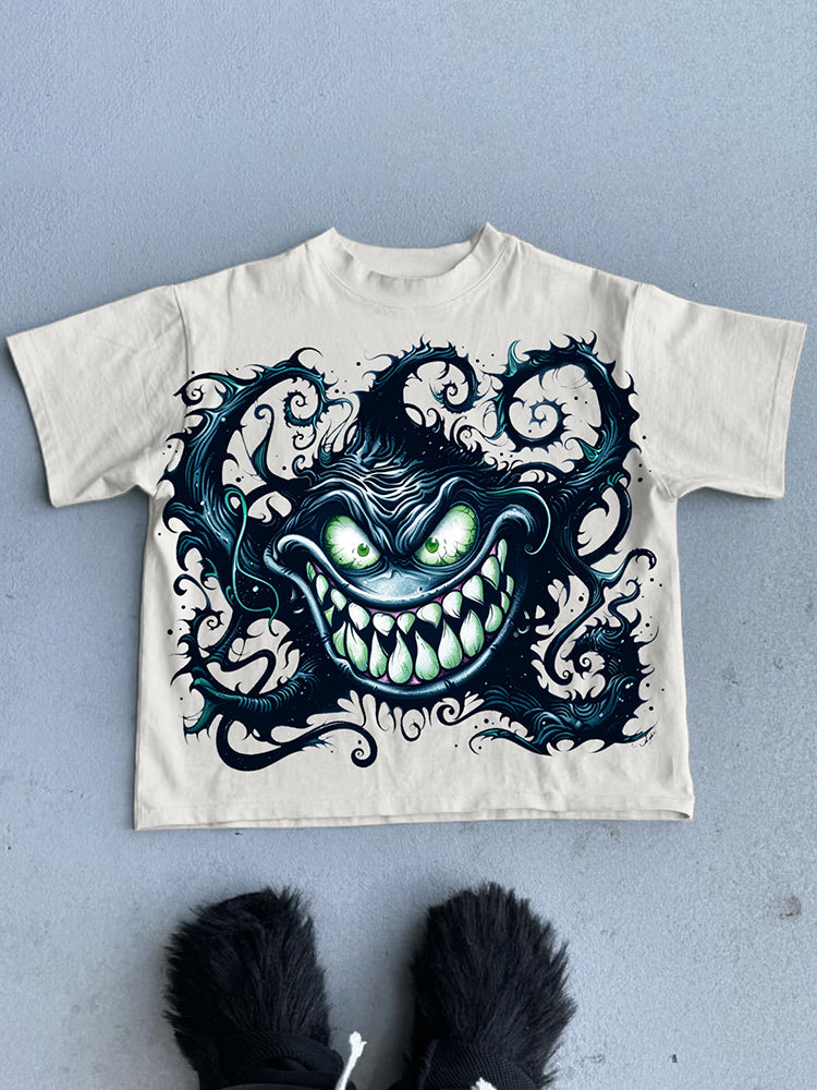 Monster Hugs - Fun Slage Printed Graphic Cotton T-Shirt