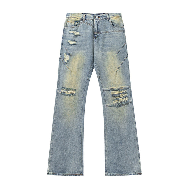 Men's Retro Wasteland Ripped Bootcut Jeans