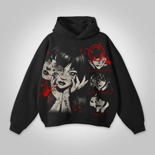 Japanese Horror Manga Tomie Graphic Cotton Hoodie