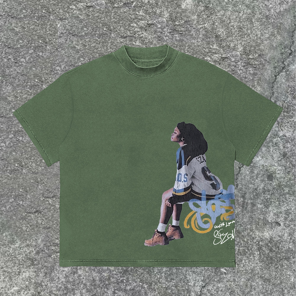 Vintage Sza Graphic Cotton T-Shirt