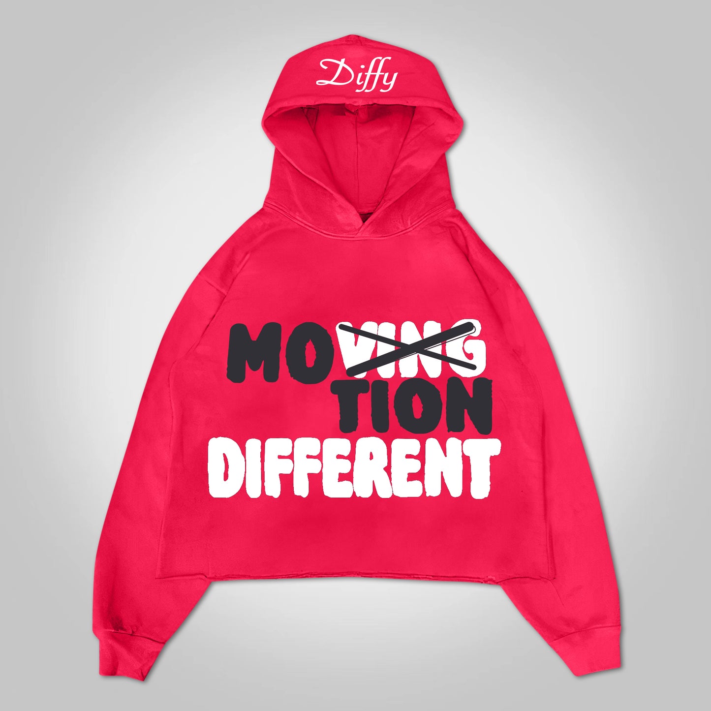 Vintage Motion Different Graphic Oversized Pullover Hoodie