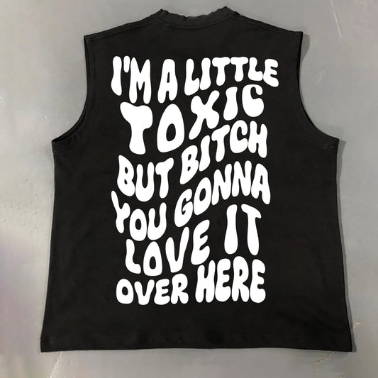 I'm A Little Toxic Print Cotton Casual Tank Top