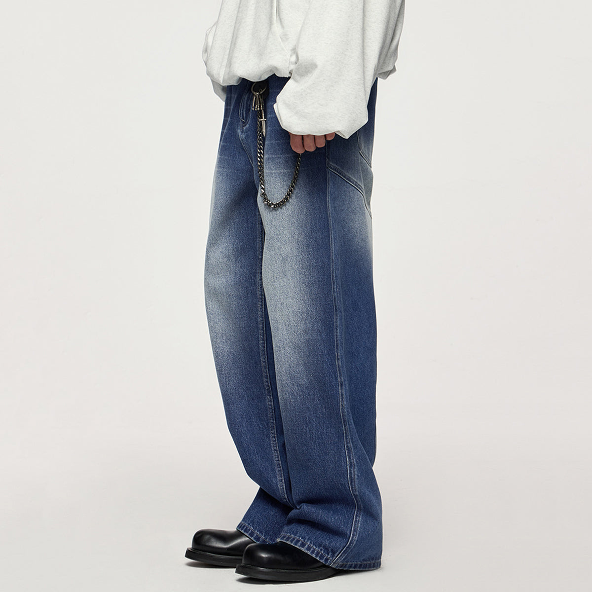 Wasteland Split Washed Wide Leg Jeans