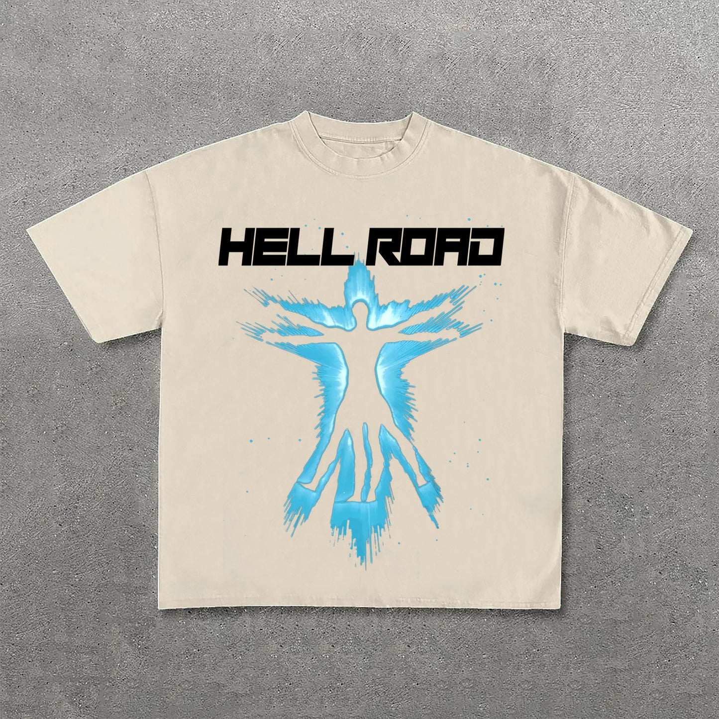 Hell Road Retro Portrait Graphic Print Cotton T-Shirt