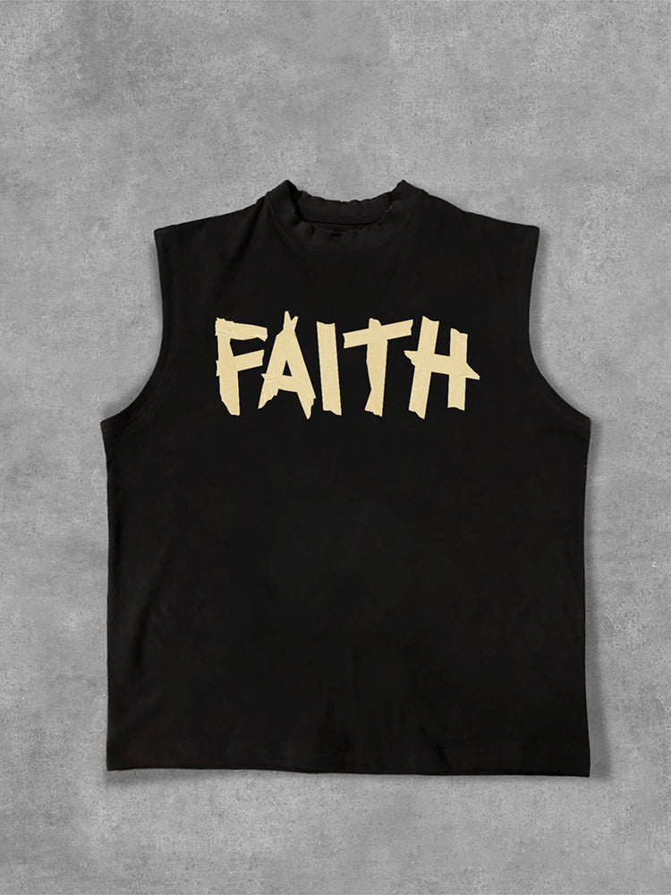 Paper Tape - Faith Cross Graphics Cotton Tank Top