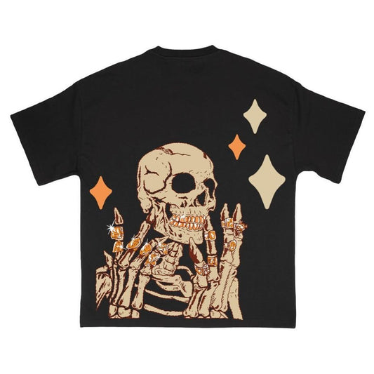 Vercoo Vintage Skull Dream Land Print Graphic T-Shirt