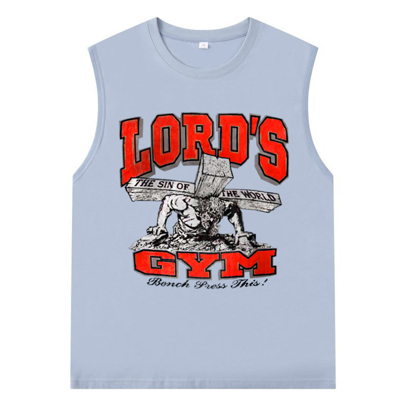 Lord's Gym God Print Cotton Casual Tank Top