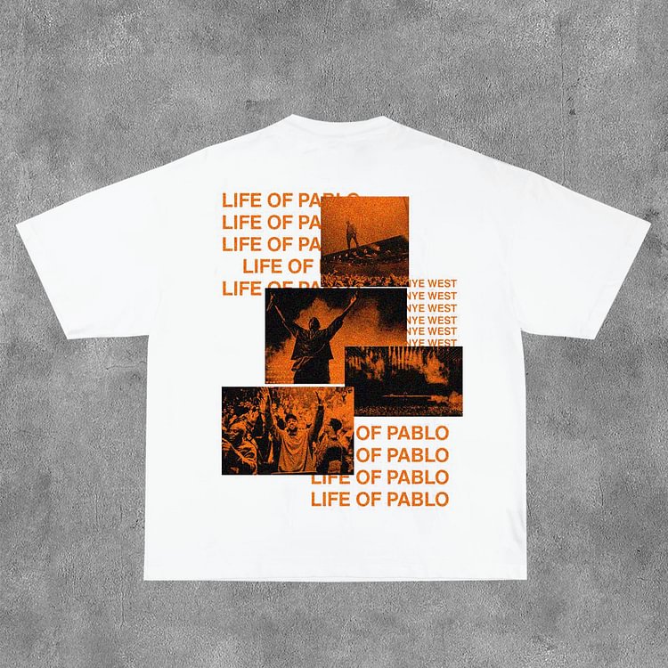 Vercoo Vintage Ye The Life Of Pablo Graphic T-Shirt