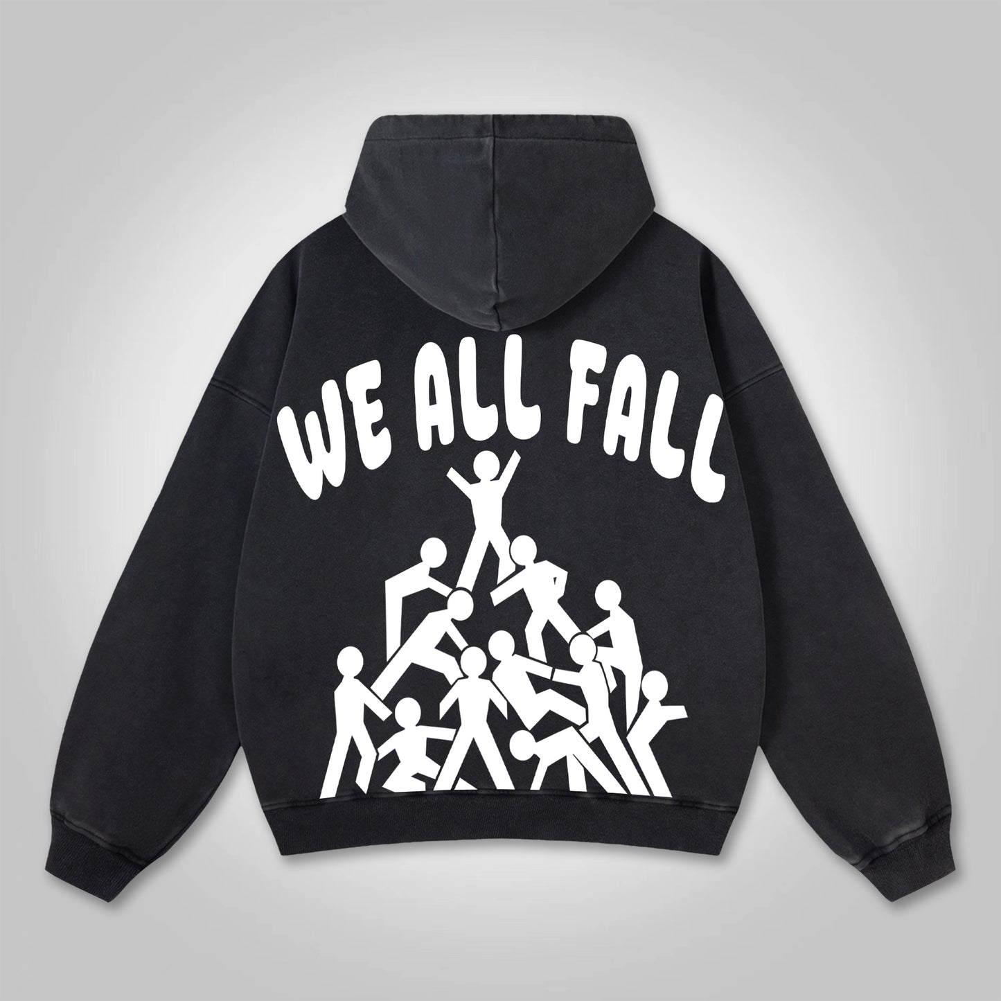 Vercoo We All Fall Desire Fallen Graphics Print Washed Hoodie