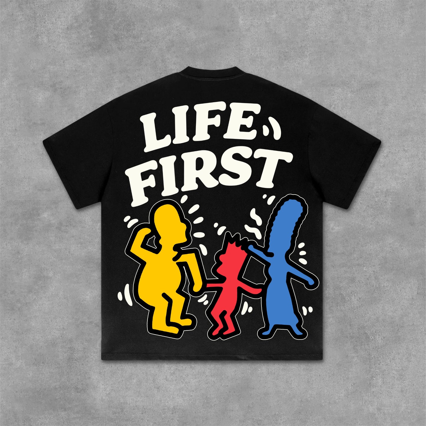 Life First Graffiti Flat Graphic Cotton T-Shirt