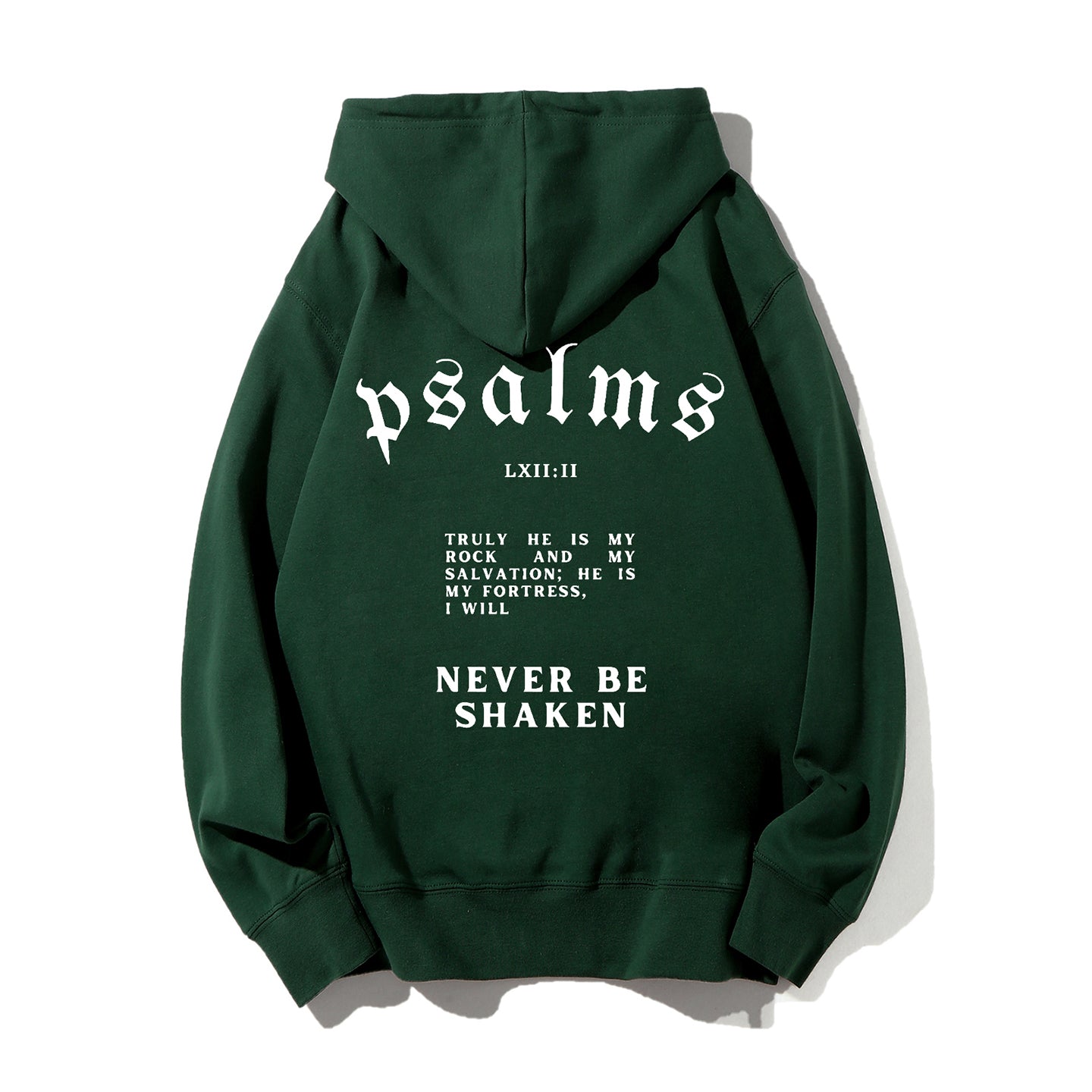 I Will Never Be Shaken Unisex Fleece-Lined Christian Hoodie