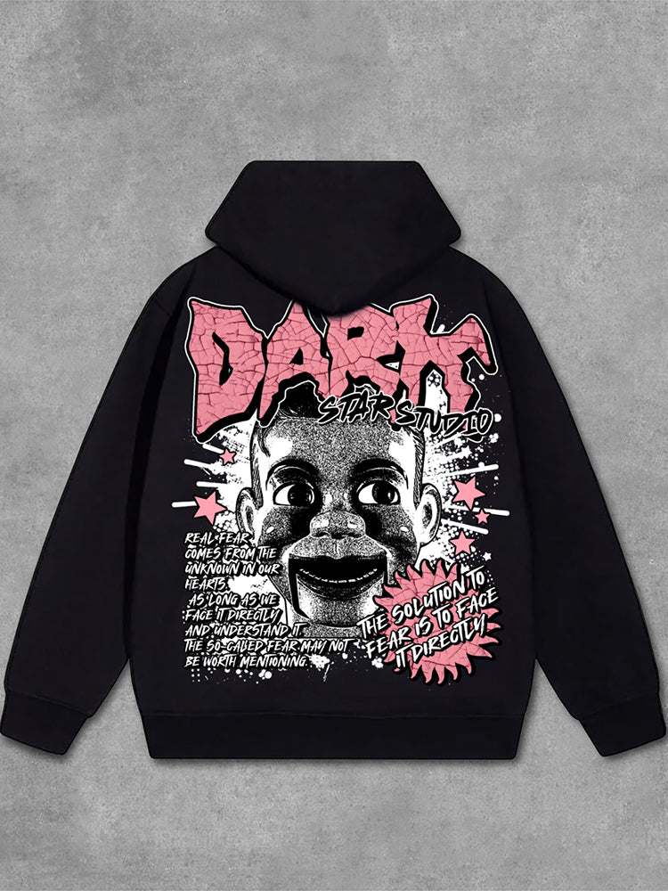 Darkstar - New Print Pattern - Fear Puppet & Face Fear Hoodid Sweatshirt