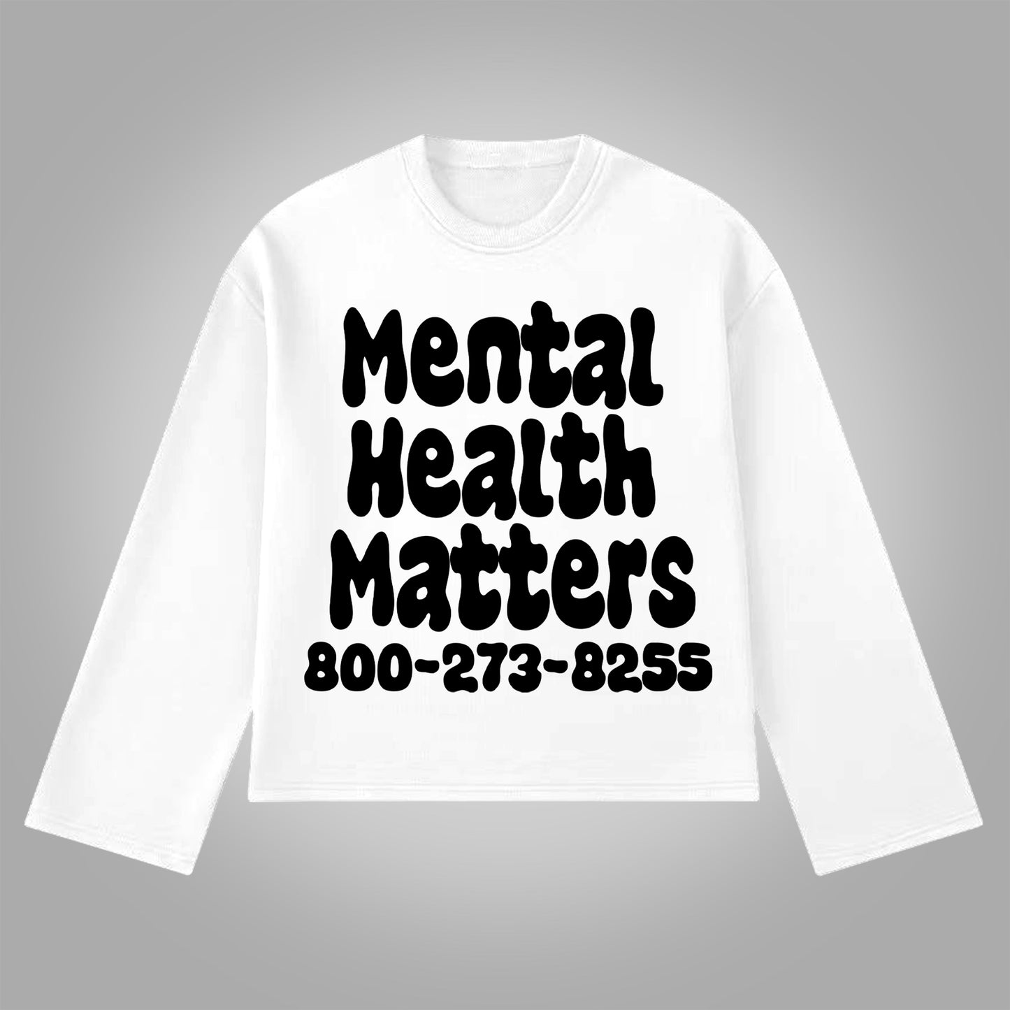 Vercoo Vintage Mental Health Matters Graphic Print Cotton Long Sleeve T-Shirt