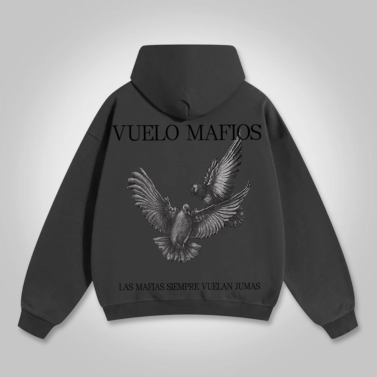 Oversize Vintage Peace Dove Graphic Print Hoodie