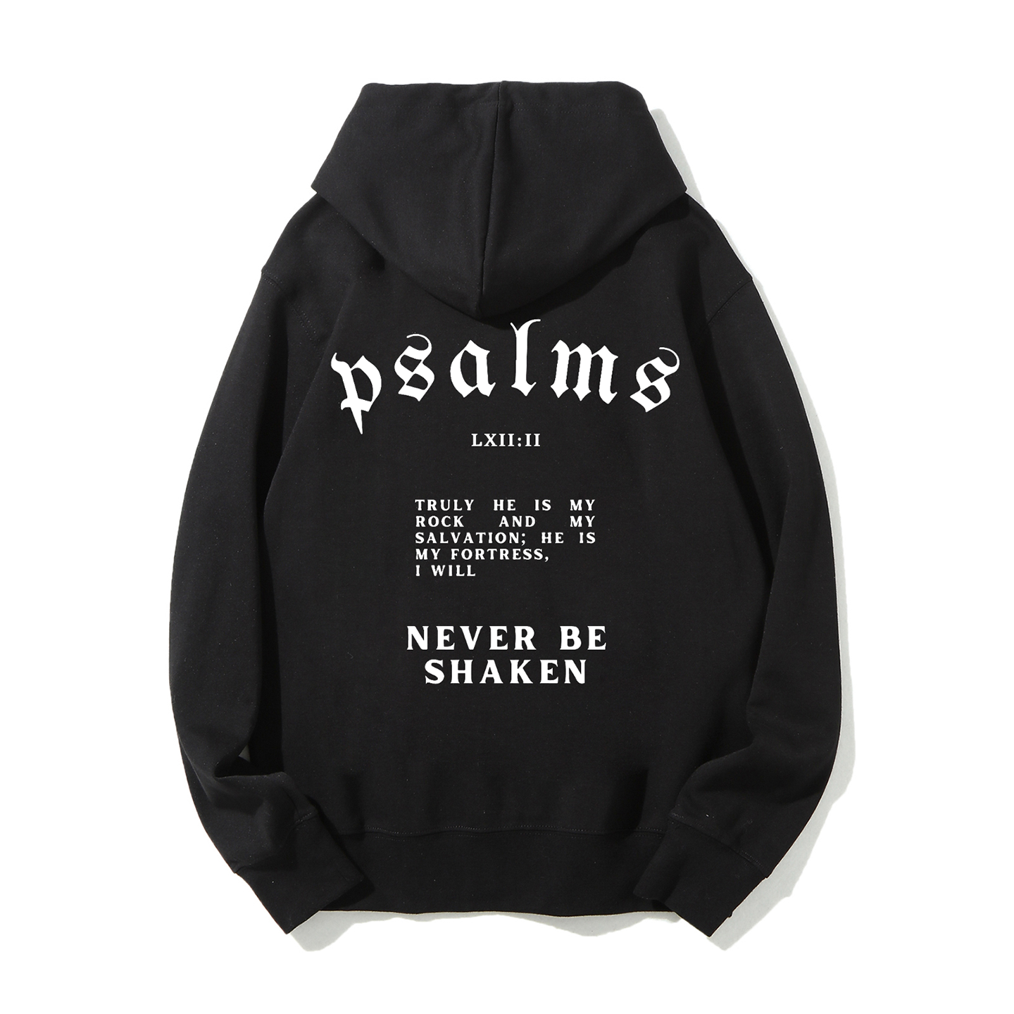 I Will Never Be Shaken Unisex Fleece-Lined Christian Hoodie