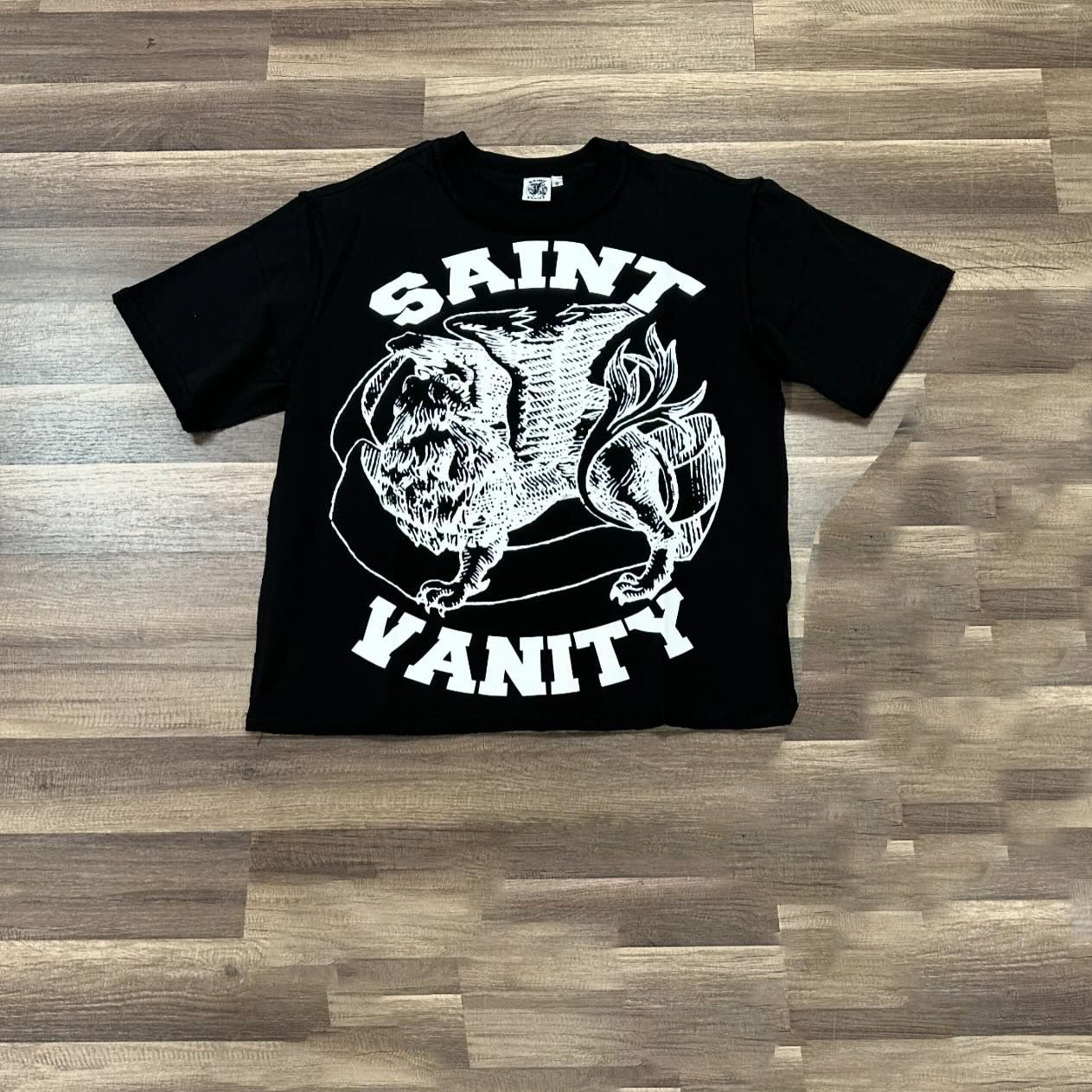 Vintage Saint Graphic Print Cotton T-Shirt