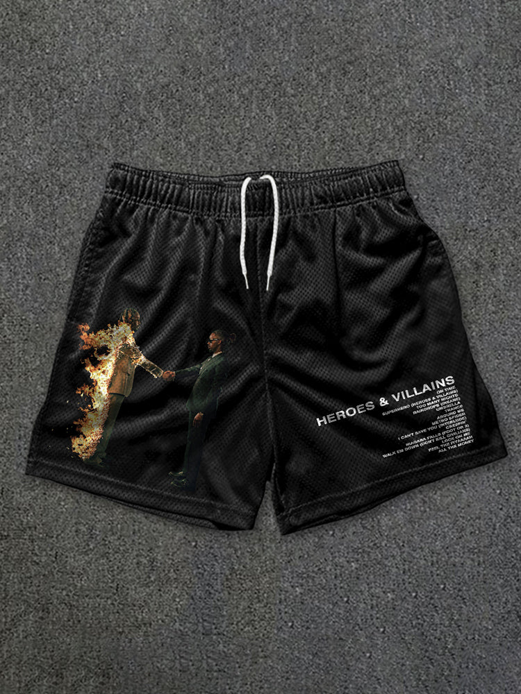 Metro Boomin Heroes And Villains Graphic Mesh Shorts