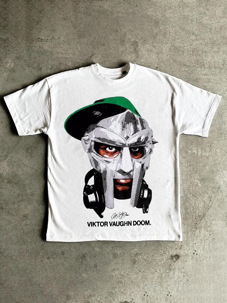 Vintage The Illest Villain Wanted Graphic Casual Street Basketball T-Shirt