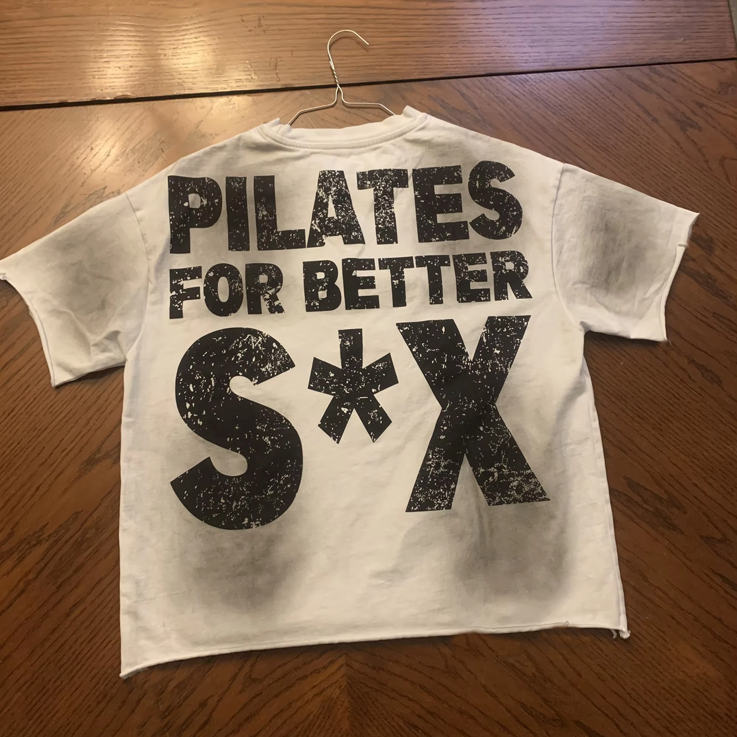 Vintage Presenting Pilates For Better Sex Graphic Cotton T-Shirt