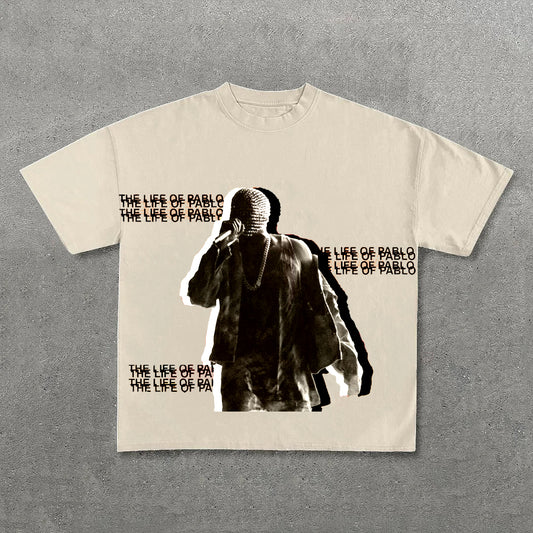 Vercoo Vintage Unisex The Life Of Pablo Graphic Cotton T-Shirt