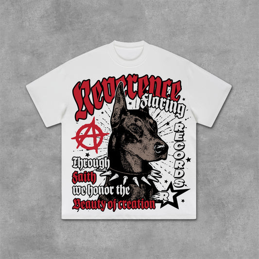 Doberman Retro Old Graphic Cotton T-Shirt