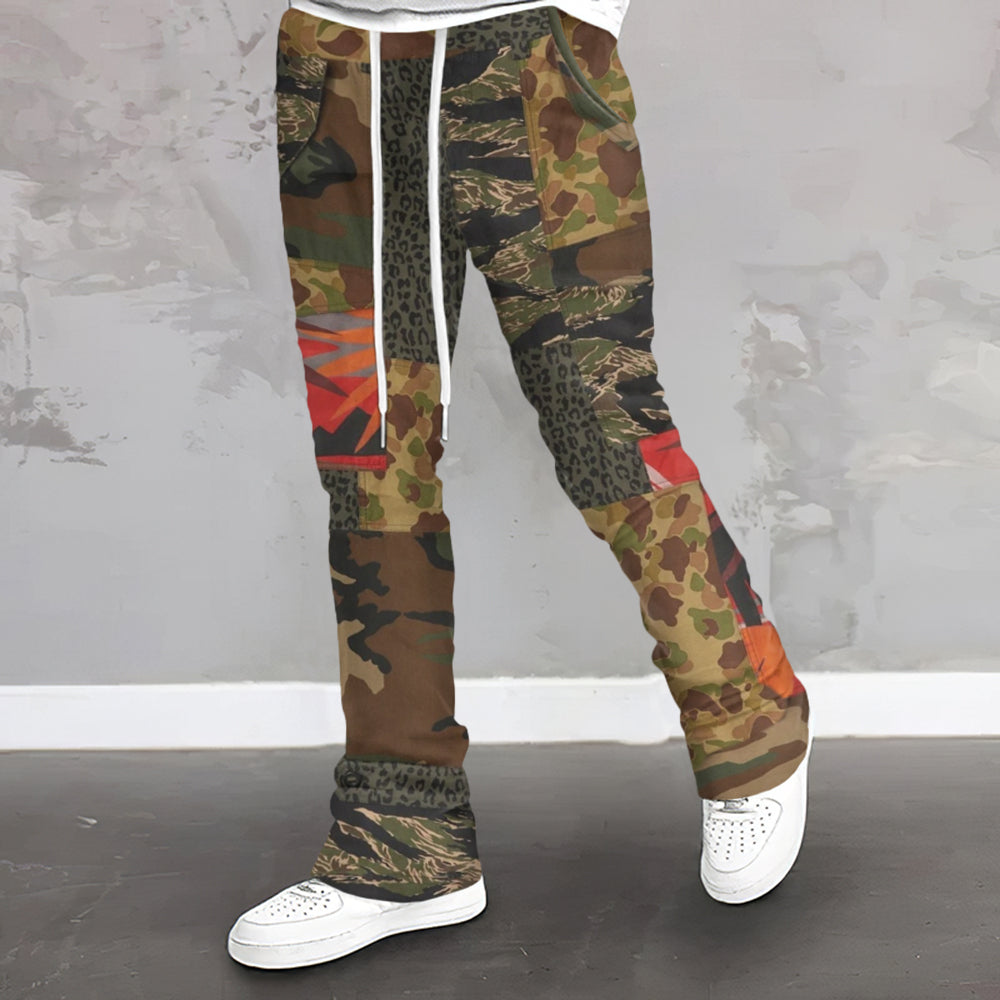 Patchwork Camouflage Print Street Casual Sweatpants