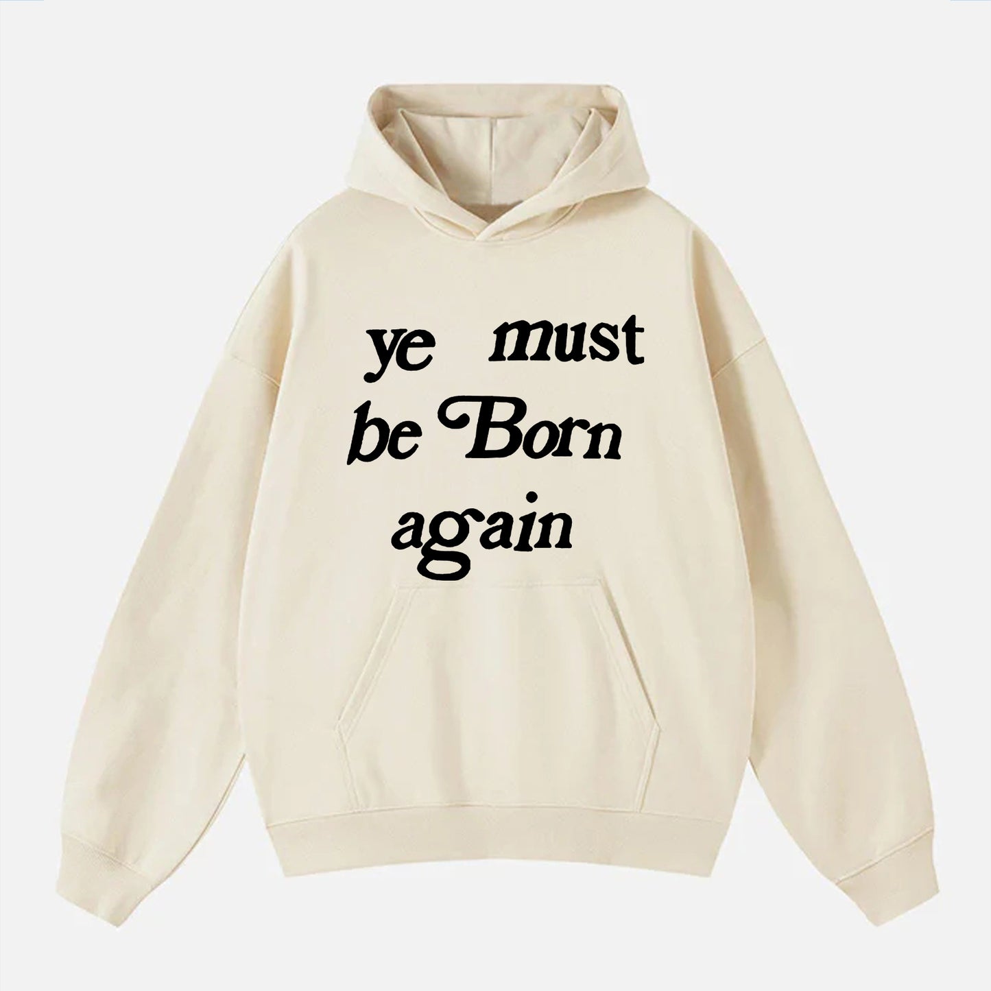 Men's Ye Must Be Born Again Graphic Printed Pocket Hoodie