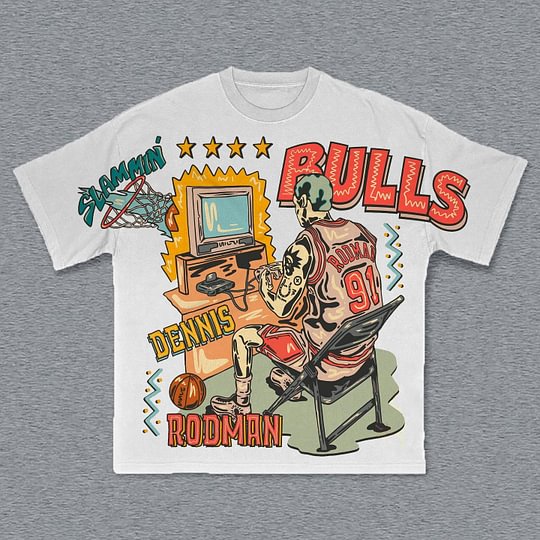 Vintage Manga Graphic Dennis Rodman Champion Basketball T-Shirt