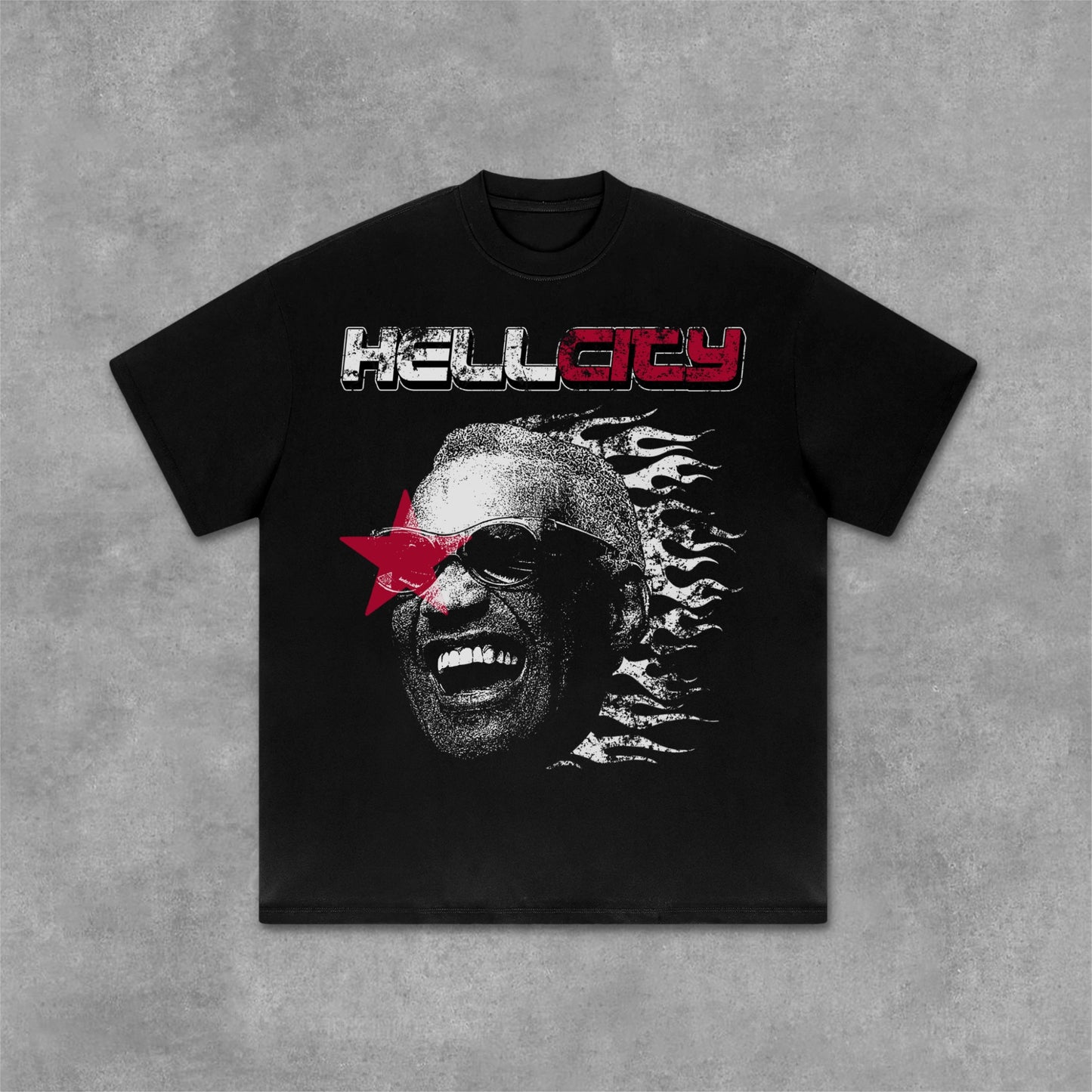 Hellcity - Flame Player Graphics Cotton T-Shirt