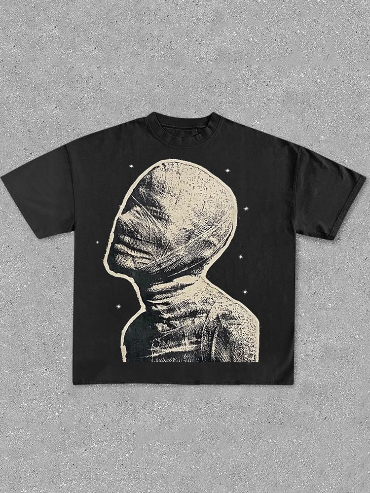 Vercoo Vintage Star Mummy Print T-Shirt