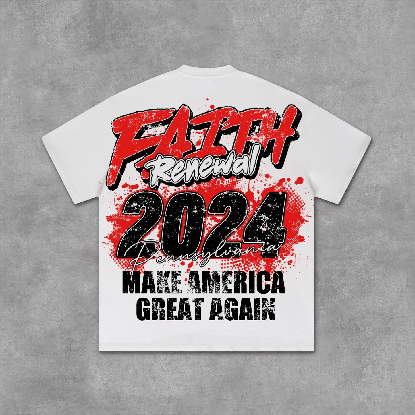 Make America Great Again 2024 Faith Vintage Graphic Cotton T-Shirt