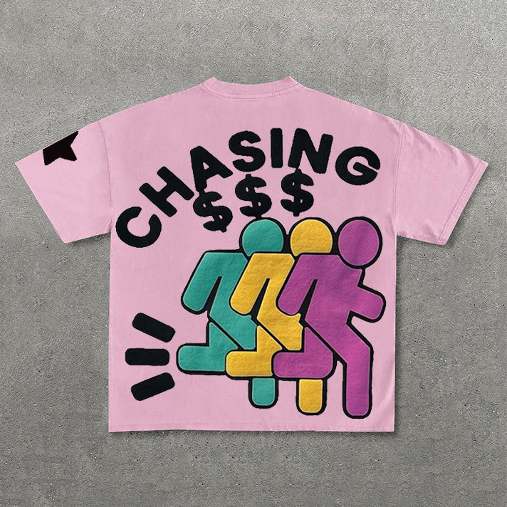 Chasing Money Graphic Print Cotton T-Shirt