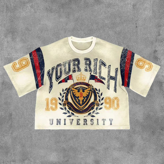 Vintage Your Rich Graphic Cotton Short Sleeve T-Shirt