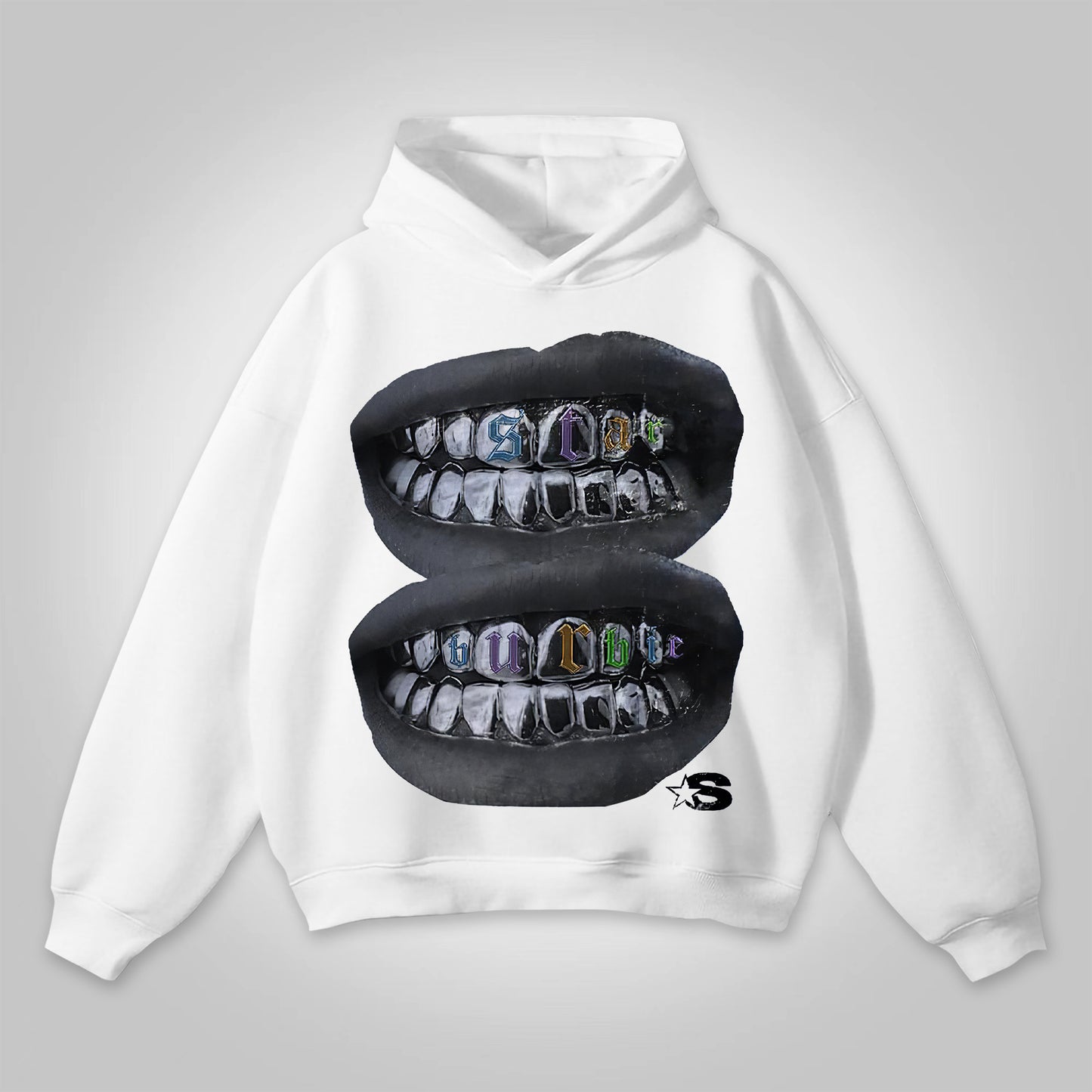 Vercoo Vintage Loose Lip Fashion Graphic Hoodie