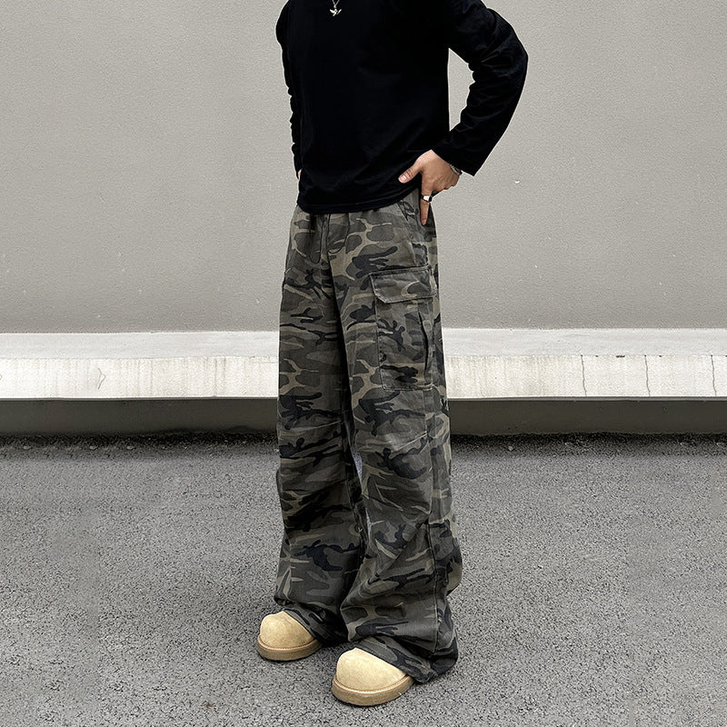 American Retro Camouflage Straight Cargo Pants