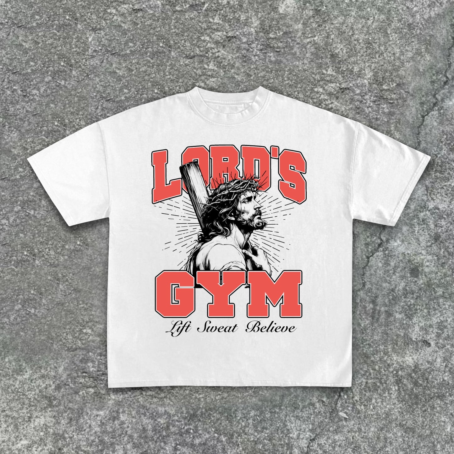 Casual Jesus God Gospel Sports Letters - Lord's Gym - Printed Pattern Cotton T-Shirt