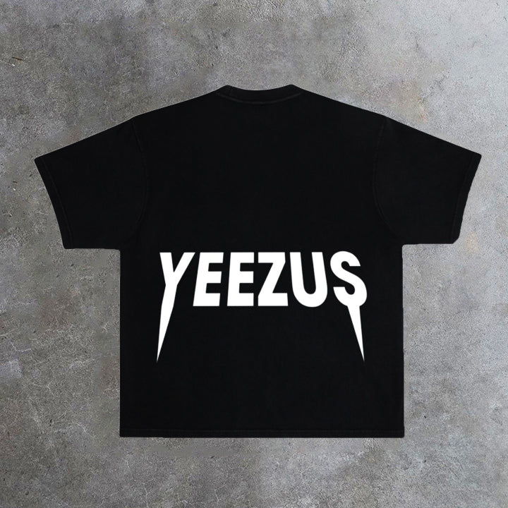 Vintage West Ye Yeezus Red Ski Mask Graphic Cotton Short Sleeve T-Shirt