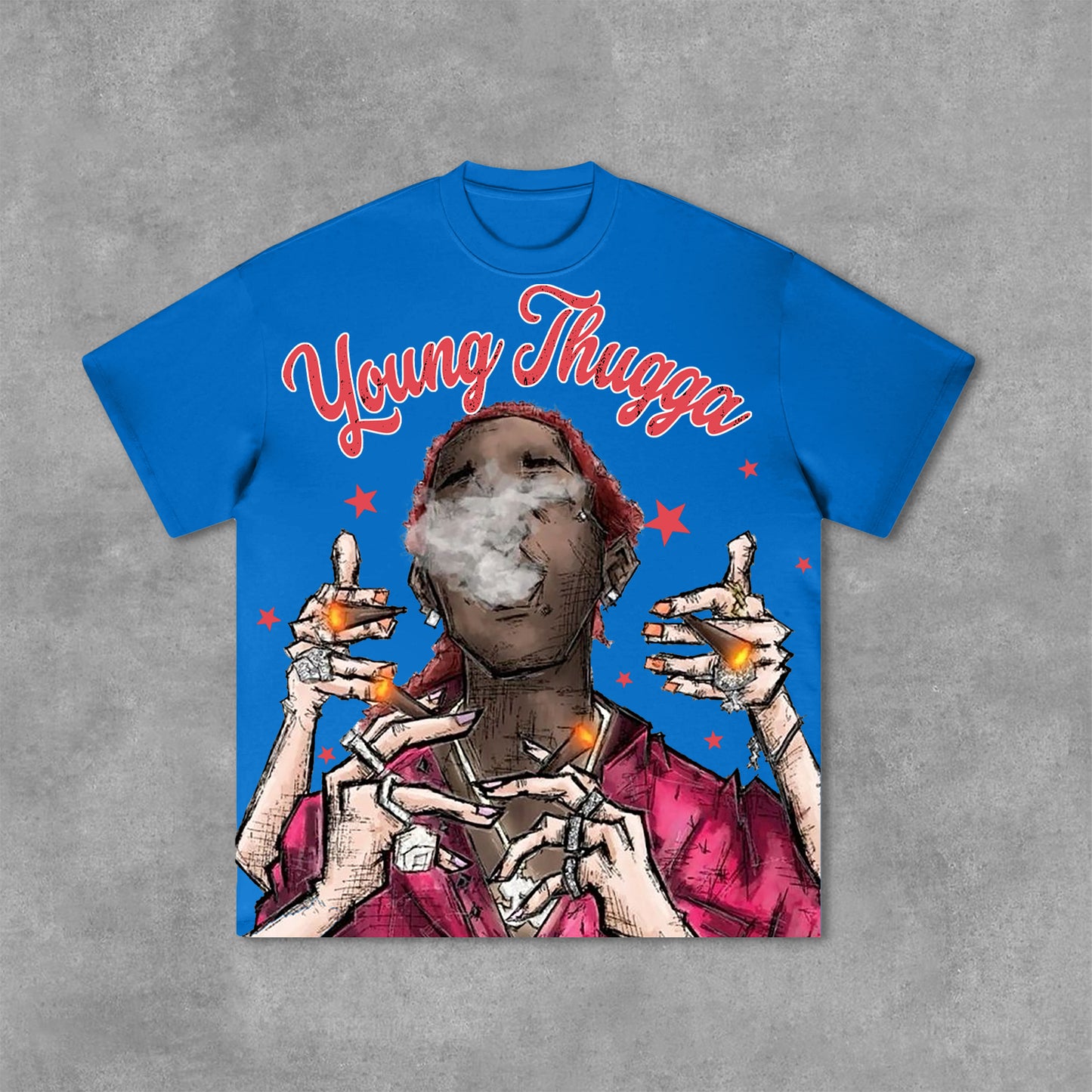 Young Thugga Vintage Graphics Print Cotton T-Shirt