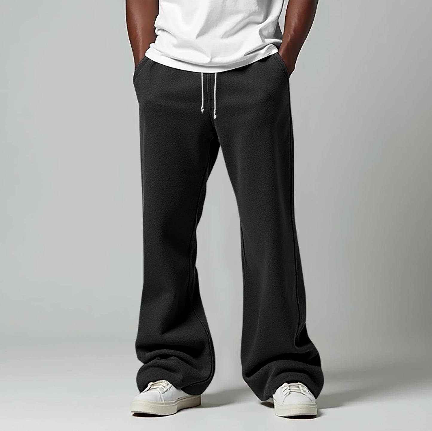 Men's Essentials Everyday Black Flared Sweatpants