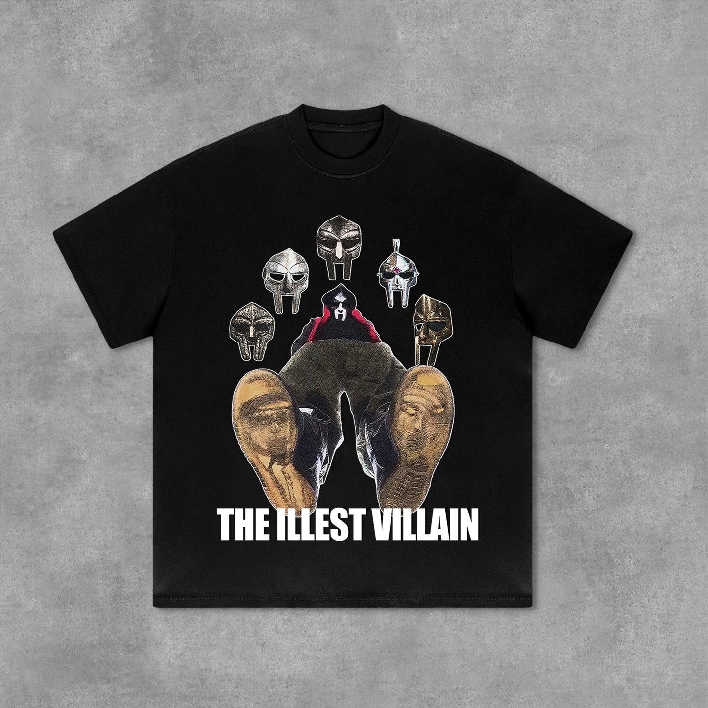 Vintage The Illest Villain Mf Doom Graphic Print Casual Cotton T-Shirt