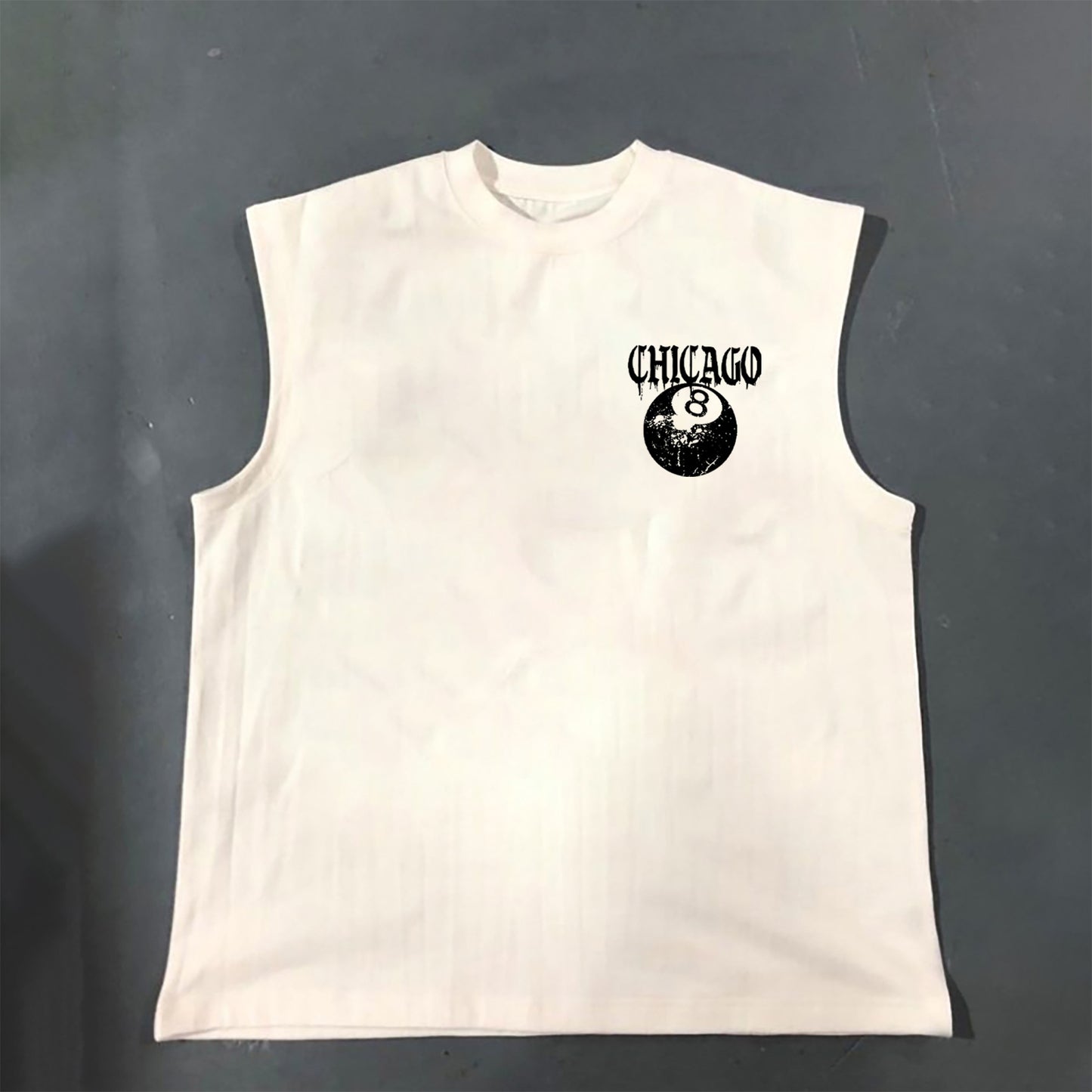 Chicago 8 Ball Print Cotton Tank Top