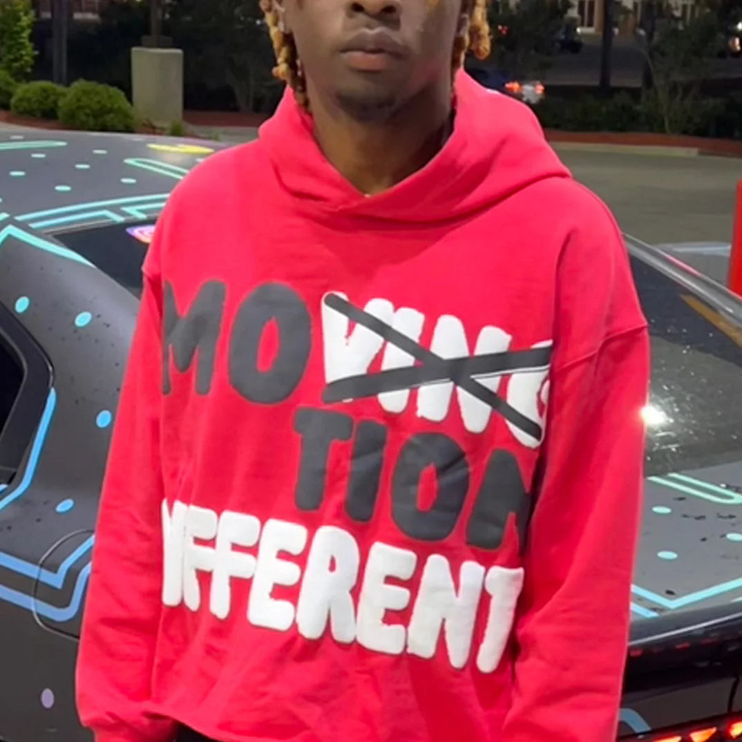 Vintage Motion Different Graphic Oversized Pullover Hoodie