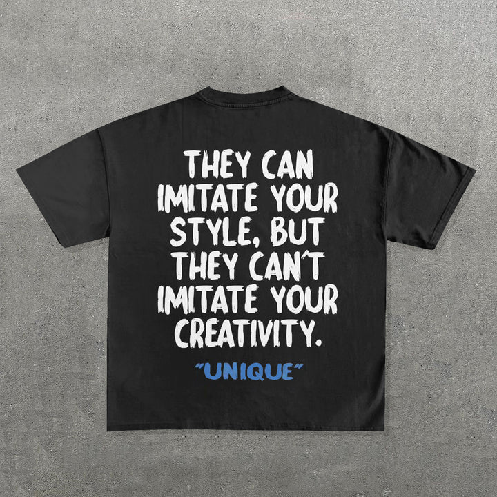 Vercoo You Are Unique Print Short Sleeve T-Shirt