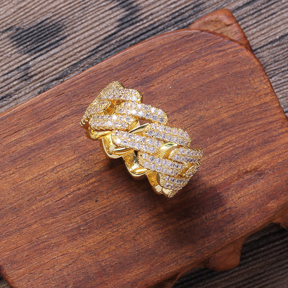 Hip Hop Diamond Cuban Ring