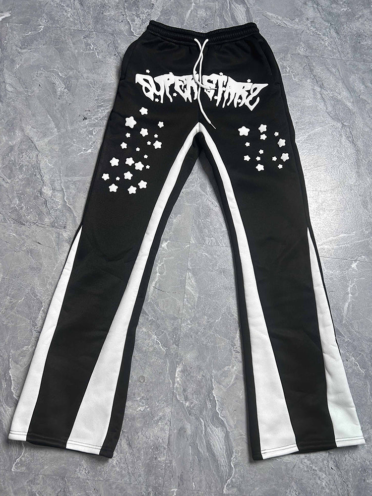 Vercoo Vintage Street Superstars Graphic Flared Sweatpants