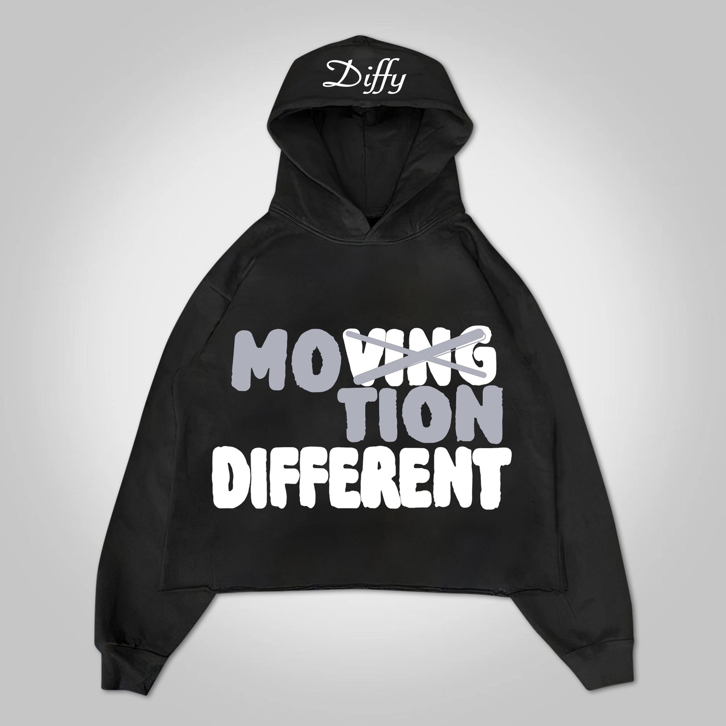 Vintage Motion Different Graphic Oversized Pullover Hoodie