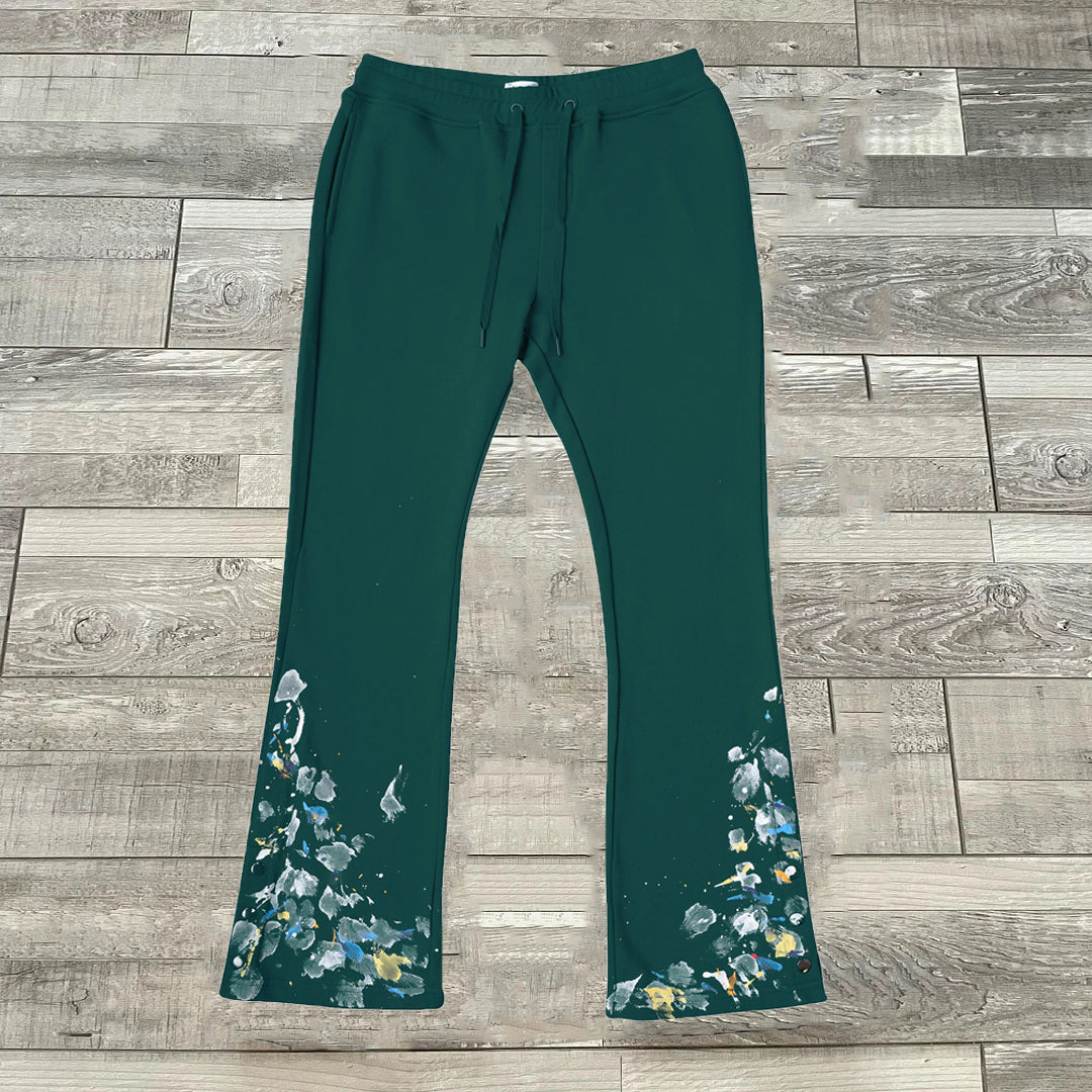 Personalized Casual Street Ink Flared Sweats Trousers