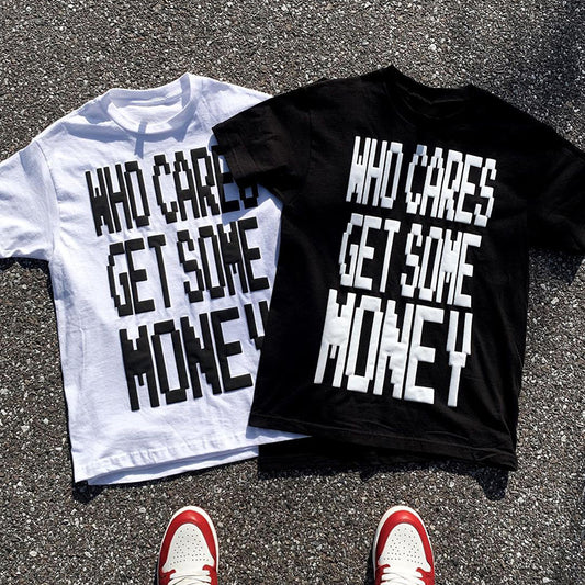 Vercoo Who Care Get Some Money Cotton Short Sleeve T-Shirt