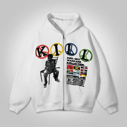 Vintage Kill Graphic Hip Hop Oversized Zip Up Hoodie